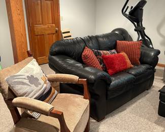 Leather love seat