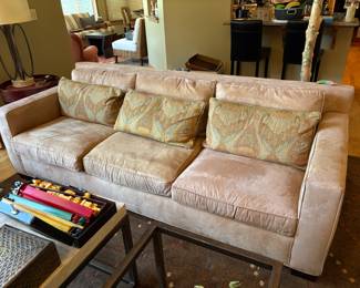 Ralph Lauren Sofa, microfiber is showing shadows