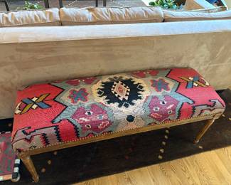 Kilim Rug upholstered bench