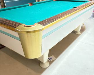Fabulous vintage pool table with ping pong topper by National Shuffle Board Company