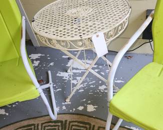 Small round metal table