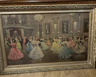 "Strauss Waltz" by Estonian artist August Albo(1893-1963) Lithograph Reprint