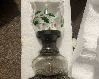 Brass and Glass Holly Lamp