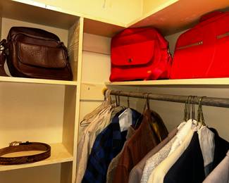 Men’s bags, belts, suits, coats