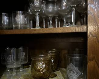 Crystal, Amber Glass, Drink Cups