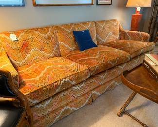 Vintage Orange Chevron Heritage Sofa