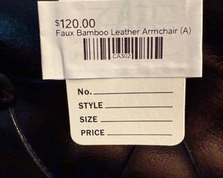 Faux Bamboo Leather Armchair (A)