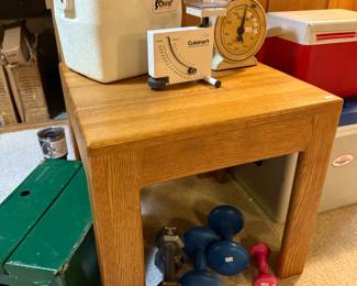 Weights, Wooden Table, Scale