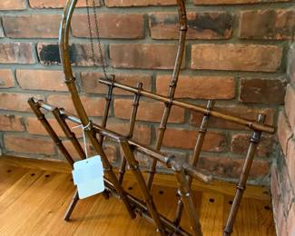 Faux Bamboo Metal Magazine Rack