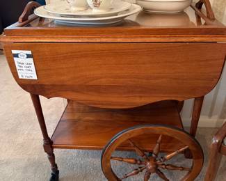Drop Leaf Tea Cart with Tray