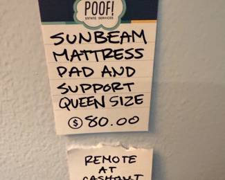 SunBeam Mattress Pad and Support Queen Size