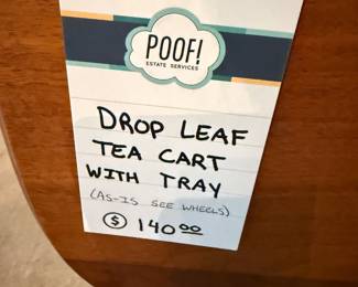 Drop Leaf Tea Cart with Tray