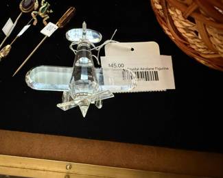 Crystal Airplane Figurine
