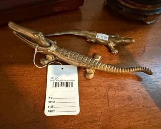 Brass Alligator Nutcracker