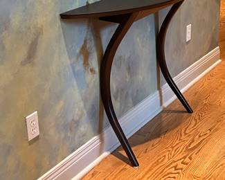 CUSTOM DESIGN DEMI LUNE CONSOLE TABLE...secured to wall with a couple screws