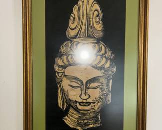 Modern Chinese Batik Art Buddha Head over 50’s years old