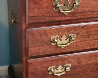 PRESALE ITEMS-ALL GLASS TOP PROTECTED-QUEEN ANNE STYLE DRESSER AND MIRROR $150, TWO QUEEN ANNE NIGHT STANDS $50 EACH, CHEST OF DRAWERS $100- $350 TOTAL IF YOU PURCHASE ALL  FOUR ITEMS(AVAILABLE FOR SEPARATE PURCHASE AS WELL)