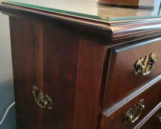 PRESALE ITEMS-ALL GLASS TOP PROTECTED-QUEEN ANNE STYLE DRESSER AND MIRROR $150, TWO QUEEN ANNE NIGHT STANDS $50 EACH, CHEST OF DRAWERS $100- $350 TOTAL IF YOU PURCHASE ALL  FOUR ITEMS(AVAILABLE FOR SEPARATE PURCHASE AS WELL)