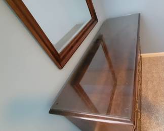 PRESALE ITEMS-ALL GLASS TOP PROTECTED-QUEEN ANNE STYLE DRESSER AND MIRROR $150, TWO QUEEN ANNE NIGHT STANDS $50 EACH, CHEST OF DRAWERS $100- $350 TOTAL IF YOU PURCHASE ALL  FOUR ITEMS(AVAILABLE FOR SEPARATE PURCHASE AS WELL)