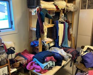 Blankets, quilts, sweaters