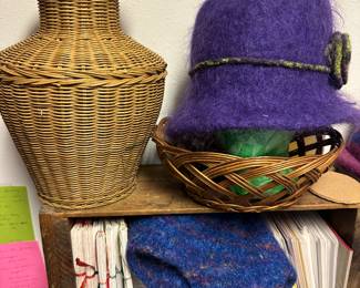 Vintage baskets, hats