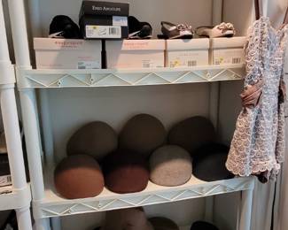 Lampshades, Ladies Shoes, Men's Driving and Dress hats. Ladies Purses.
