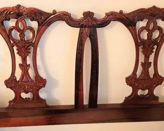 Hand Carved Solid Wood Chippendale Full Size Headboard