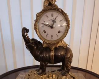 Imperial Italian Brevettato Bronze Elephant Mantel Clock
