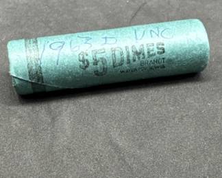 1963D original Roll of Uncirculated Dimes 50