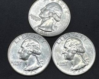 (3) 1962 Uncirculated Quarters