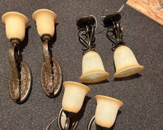 3 sets of wall light fixtures