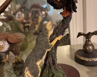 Wolf & eagle figurine