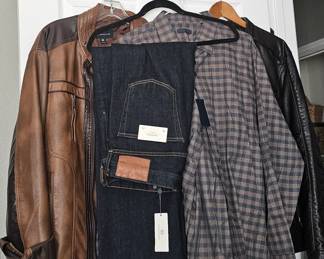 Leather jackets and clothing new with tags
