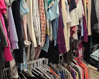 Packed closet of Ladies clothing