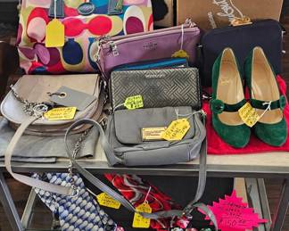 Designer handbags a few still for sale.  SHOES SOLD