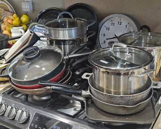 Many pots and pans