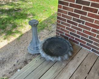 Cement birdbath