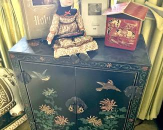 Chinese Black Lacquer Cupboard