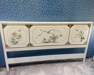Korean Tansu Chinoiserie White Lacquer Bedroom Set