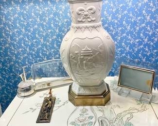 Korean Tansu Chinoiserie White Lacquer Bedroom Set