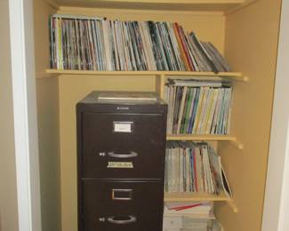 NICE file cabinet (like new ) assorted magazines =body building and MORE