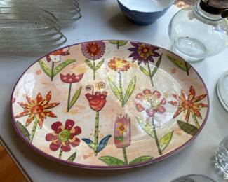 Floral Serving Platter