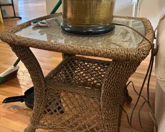 Wicker side table