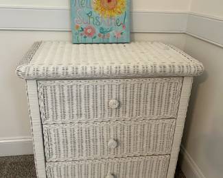 Wicker nightstand