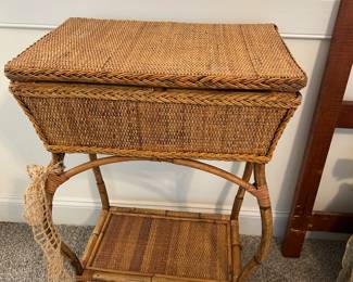 Small Wicker table with storage