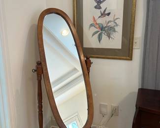 Floor Mirror and Bird Artwork (4 piece set)
