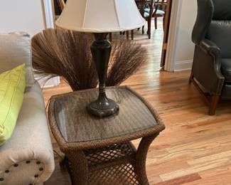 Wicker side table