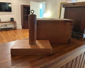 Wooden butter press