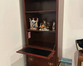 Bookcase with fold down secretary-style desk
