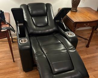 Power recliner (fully reclined with open armrests)